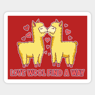 Love Wool Find a Way // Cute Alpaca Cartoon Magnet